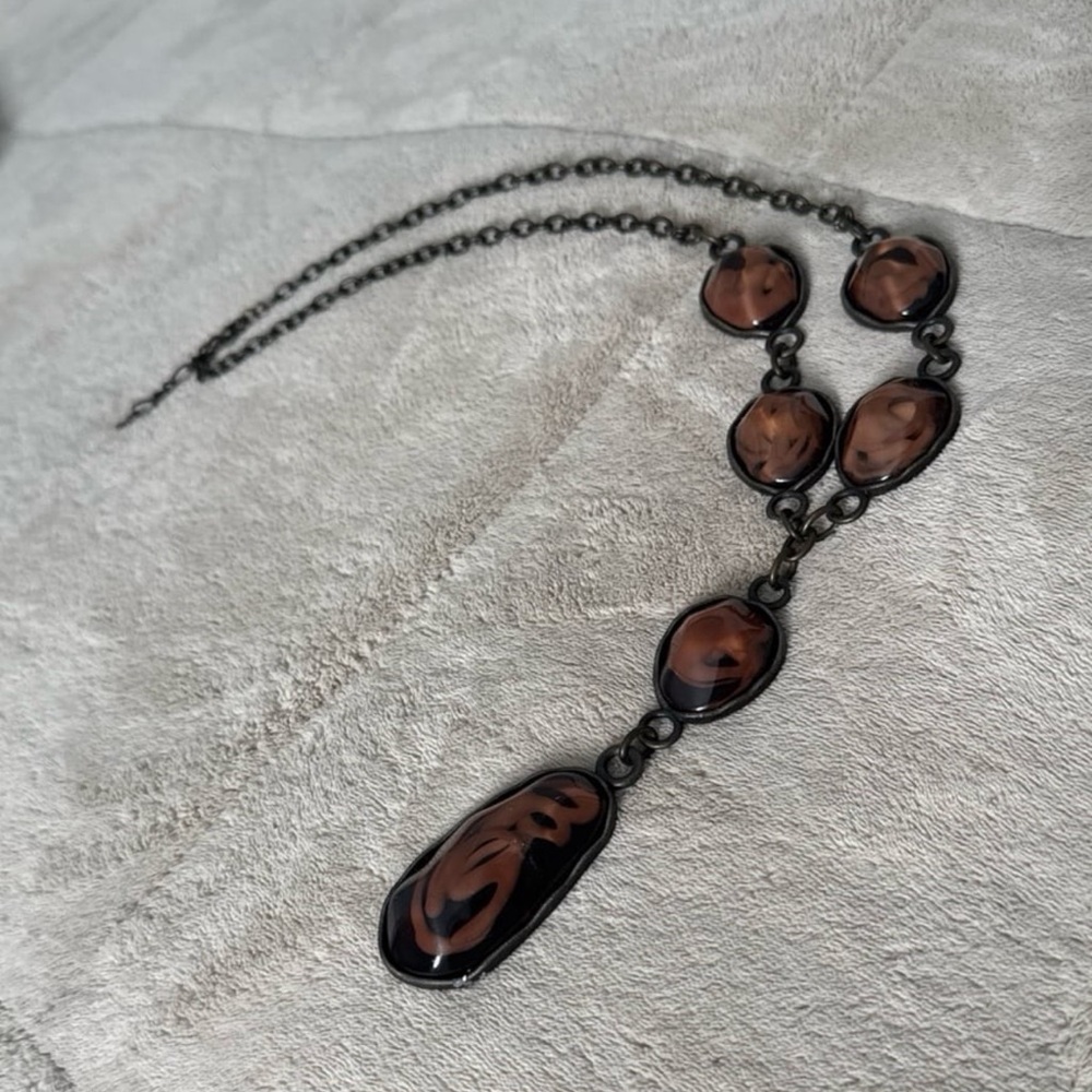 Brown beautiful Necklace Gothic - halloween accesory.